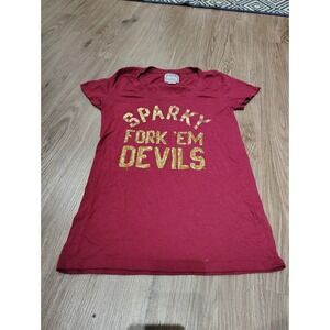 Pink Victorias Secret Collegiate Collection ASU Crew Neck T Shirt M Medium Bling
